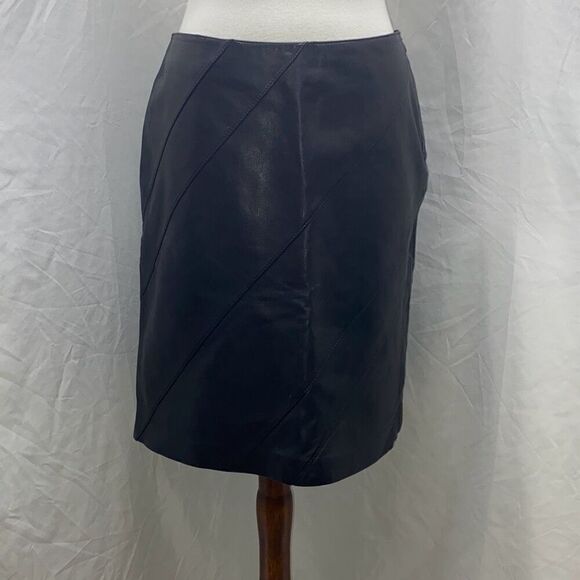 Guess Black leather midi length pencil skirt Sz 4 worn 1x - Picture 1 of 8